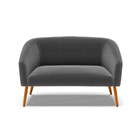 Sofá 2 Lugares Namoradeira Pé Palito Castanho Stella Bouclê D