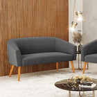 Sofá 2 Lugares Namoradeira Pé Palito Castanho Stella Bouclê D