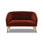 Sofá 2 Lugares Namoradeira Pé Palito Castanho Stella Bouclê D