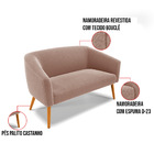 Sofá 2 Lugares Namoradeira Pé Palito Castanho Stella Bouclê D