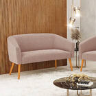 Sofá 2 Lugares Namoradeira Pé Palito Castanho Stella Bouclê D