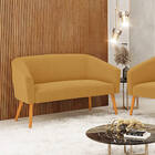 Sofá 2 Lugares Namoradeira Pé Palito Castanho Stella Bouclê D