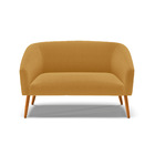 Sofá 2 Lugares Namoradeira Pé Palito Castanho Stella Bouclê D