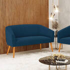 Sofá 2 Lugares Namoradeira Pé Palito Castanho Stella Bouclê D