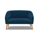 Sofá 2 Lugares Namoradeira Pé Palito Castanho Stella Bouclê D