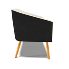 Sofá 2 Lugares Namoradeira Pé Palito Castanho Stella Preto/li