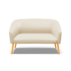 Sofá 2 Lugares Namoradeira Pé Palito Castanho Stella Sintétic