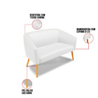 Sofá 2 Lugares Namoradeira Pé Palito Castanho Stella Sintétic