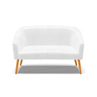 Sofá 2 Lugares Namoradeira Pé Palito Castanho Stella Sintétic