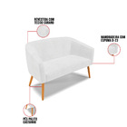 Sofá 2 Lugares Namoradeira Pé Palito Castanho Stella Sintétic