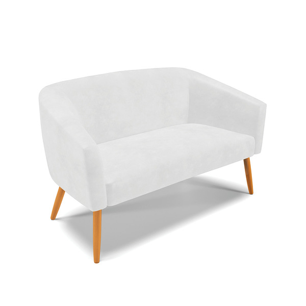 Sofá 2 Lugares Namoradeira Pé Palito Castanho Stella Sintétic