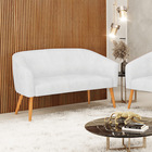 Sofá 2 Lugares Namoradeira Pé Palito Castanho Stella Sintétic