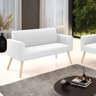 Sofá 2 Lugares Namoradeira Pé Palito Natural Marisa Bouclê -