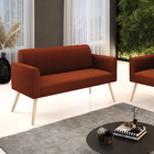 Sofá 2 Lugares Namoradeira Pé Palito Natural Marisa Bouclê -