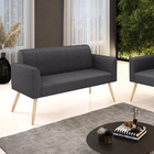 Sofá 2 Lugares Namoradeira Pé Palito Natural Marisa Bouclê -