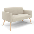 Sofá 2 Lugares Namoradeira Pé Palito Natural Marisa Bouclê -