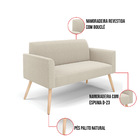 Sofá 2 Lugares Namoradeira Pé Palito Natural Marisa Bouclê -