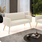 Sofá 2 Lugares Namoradeira Pé Palito Natural Marisa Bouclê Be