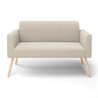 Sofá 2 Lugares Namoradeira Pé Palito Natural Marisa Bouclê Be