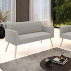 Sofá 2 Lugares Namoradeira Pé Palito Natural Marisa Bouclê Ci