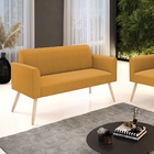 Sofá 2 Lugares Namoradeira Pé Palito Natural Marisa Bouclê Mo