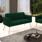 Sofá 2 Lugares Namoradeira Pé Palito Natural Marisa Bouclê Ve