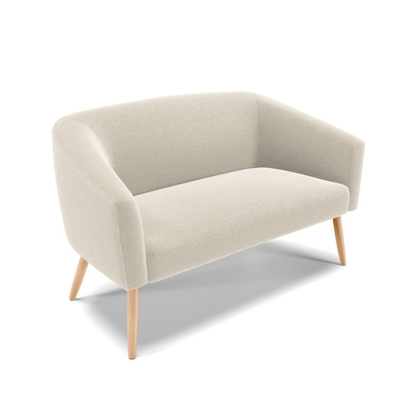 Sofá 2 Lugares Namoradeira Pé Palito Natural Stella Bouclê Be