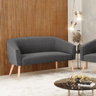 Sofá 2 Lugares Namoradeira Pé Palito Natural Stella Bouclê D0