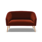 Sofá 2 Lugares Namoradeira Pé Palito Natural Stella Bouclê D0