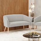 Sofá 2 Lugares Namoradeira Pé Palito Natural Stella Bouclê D0