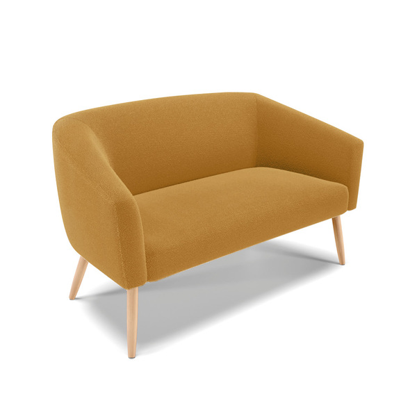 Sofá 2 Lugares Namoradeira Pé Palito Natural Stella Bouclê D0