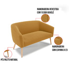 Sofá 2 Lugares Namoradeira Pé Palito Natural Stella Bouclê D0