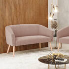 Sofá 2 Lugares Namoradeira Pé Palito Natural Stella Bouclê D0