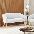 Sofá 2 Lugares Namoradeira Pé Palito Natural Stella Bouclê Of