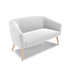 Sofá 2 Lugares Namoradeira Pé Palito Natural Stella Bouclê Of