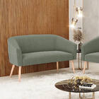 Sofá 2 Lugares Namoradeira Pé Palito Natural Stella Bouclê Pi