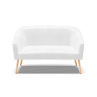 Sofá 2 Lugares Namoradeira Pé Palito Natural Stella Sintético