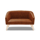 Sofá 2 Lugares Namoradeira Pé Palito Natural Stella Sintético