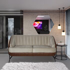 Sofá 2 Lugares Namoradeira Sala De Estar Lhama Veludo Bege Pv