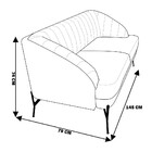 Sofá 2 Lugares Namoradeira Sala De Estar Lhama Veludo Bege Pv