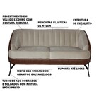 Sofá 2 Lugares Namoradeira Sala De Estar Lhama Veludo Bege Pv