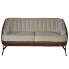 Sofá 2 Lugares Namoradeira Sala De Estar Lhama Veludo Bege Pv