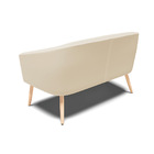 Sofá 2 Lugares Namoradeira Stella Pé Palito Natural Sintético