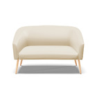 Sofá 2 Lugares Namoradeira Stella Pé Palito Natural Sintético