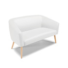 Sofá 2 Lugares Namoradeira Stella Pé Palito Natural Sintético