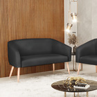 Sofá 2 Lugares Namoradeira Stella Pé Palito Natural Sintético