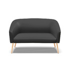 Sofá 2 Lugares Namoradeira Stella Pé Palito Natural Sintético