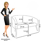 Sofá 2 Lugares Namoradeira Stella Pés Palito Castanho Bouclê