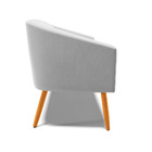 Sofá 2 Lugares Namoradeira Stella Pés Palito Castanho Suede D