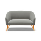 Sofá 2 Lugares Namoradeira Stella Pés Palito Castanho Suede D